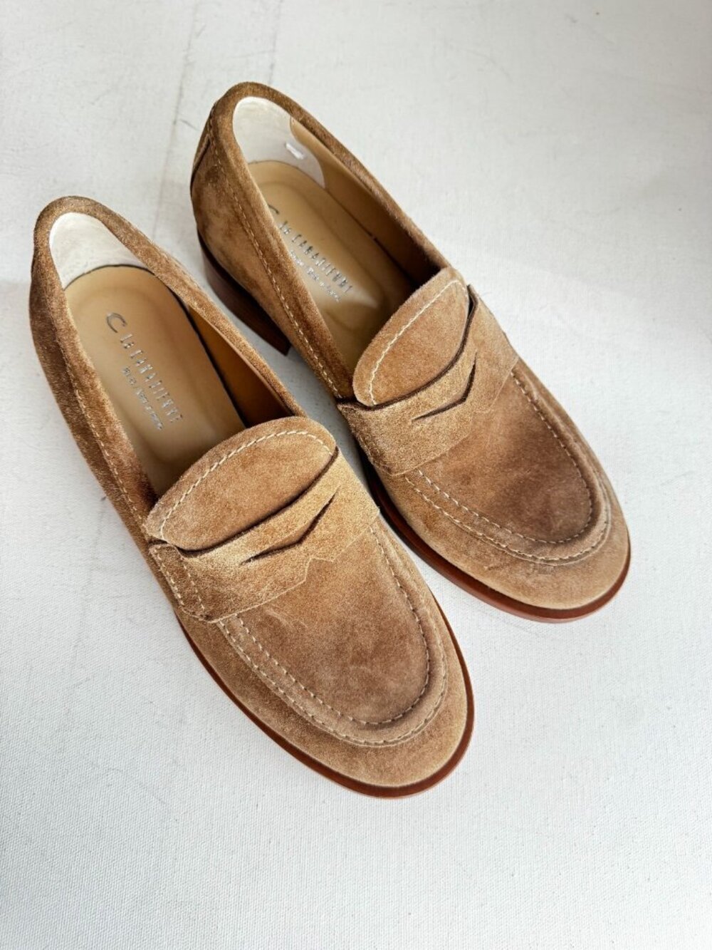 La CANADIENNE Tan Suede Penny Loafers